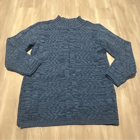 Billie Brooks Blue Heavy Knit Chunky Sweater Sz L - Picture 1 of 8